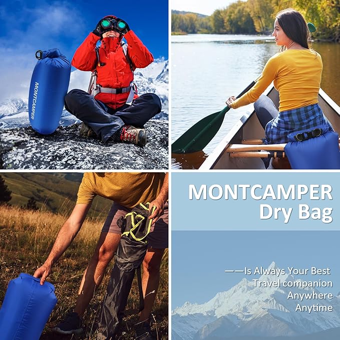 Waterproof Dry Bag 3L – 30D Nylon Roll Top Dry Sack with DWR & PU Coating, Lightweight Water-Resistant Storage for Kayaking, Camping, Hiking, Fishing & Beach (Black)