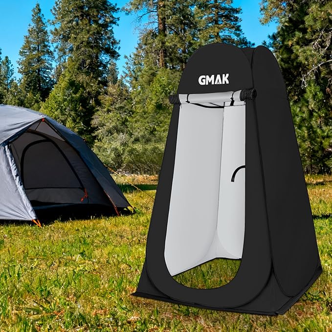 GMAK Pop Up Privacy Shower Tent, Portable Pop Up Beach Dressing Changing Room UV/Rain Outdoor Privacy Shelter Camping Tents, Shower Room Toilet Shelters for Outdoor Hiking Beach Picnic Fishing, Black
