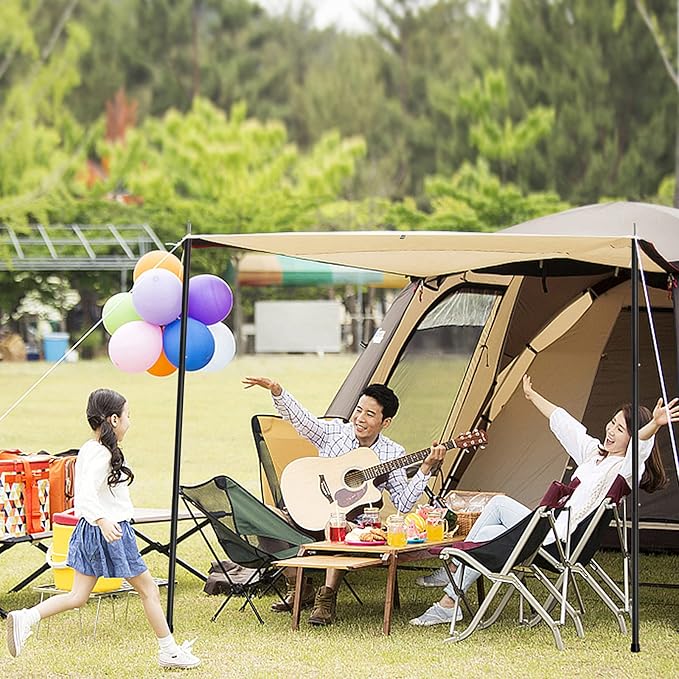 SAN LIKE Tent Poles Aluminum Tent Poles for Tarp 75inch Camping Tarp Poles Adjustable Collapsible Tent Poles for Awnings Canopy Rain Fly Shelter 4 Sets-5 Sections