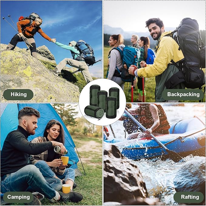 5 Pcs Compression Sacks for Backpacking 20L Camping Sleeping Bag Stuff Sacks for Backpacking Water Resistant Sleeping Bag Storage Sack for Space Saving Hiking Gear