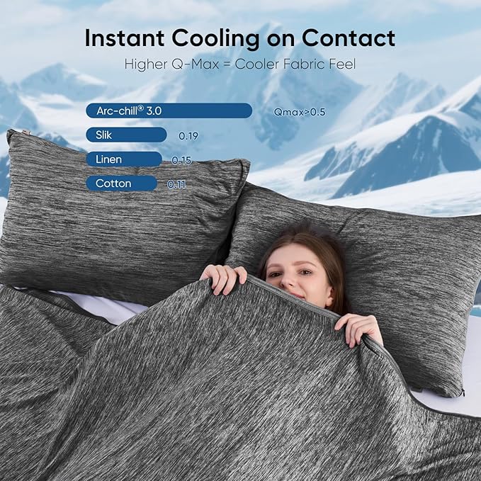 Elegear Revolutionary Cooling Blanket, Absorbs Heat to Keep Body Cool for Night Sweats, Arc-Chill3.0 Cool Fiber Q-Max>0.5 for Hot Sleepers, Lightweight Summer Cold Blankets for Sleeping 51" x 67"