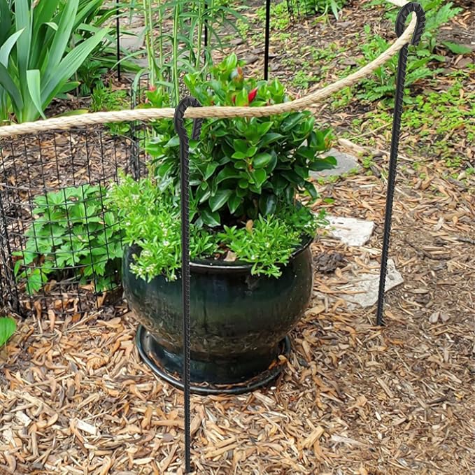 Rebar Stakes 48 Inch 1/2 Inch Diameter Heavy Duty Metal Tree Spikes 6Pcs, Garden Rope Fence Stake for Creating a Rope Border Around Flower Beds, Fence, Trees, Garden Paths, Walkways, Fountains (Black)