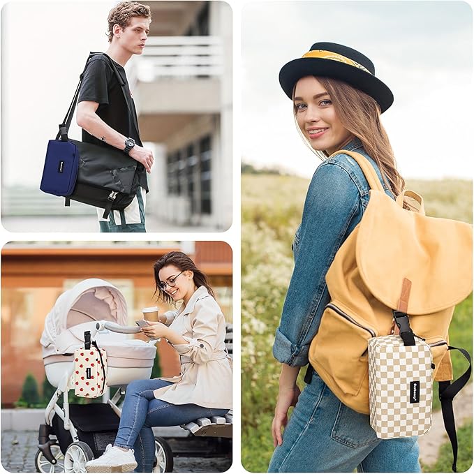 Small Cooler Bag Freezable Lunch Bag for Work School Travel,Small Lunch Bag,insulated snack bag For Adults/Kids,Mini Cooler,Lunch bag small Fit For Yogurt(Khaki Checkerboard)