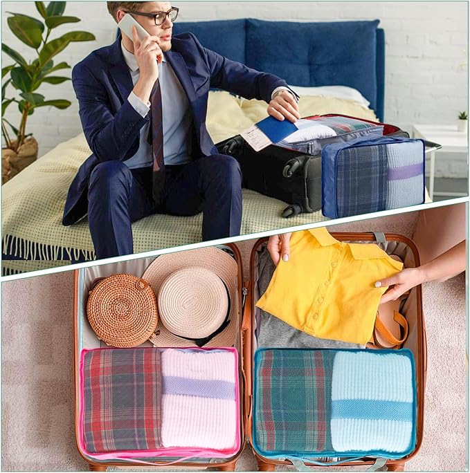 12 Pcs Packing Cubes,Large Packing Cubes Luggage Organizers for Suitcase,Lightweight Mesh Travel Organizer Bags for Traveling Hiking Camping Backpacking(Multicolor)