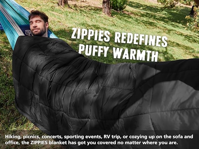 3M Thinsulate Insulation Puffy Camping Blanket for Cold Weather, Queen Size Warm Camping Quilt with Zipper, Waterproof Outdoor Sleeping Bag for Hammock, Cozy & Versatile Gift for Men and Women