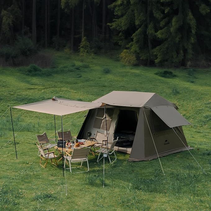 Naturehike Village Instant Tent, 4 Person 8 Person Camping Tent with Full Rainfly, Waterproof Large Cabin Tents for Car Camping