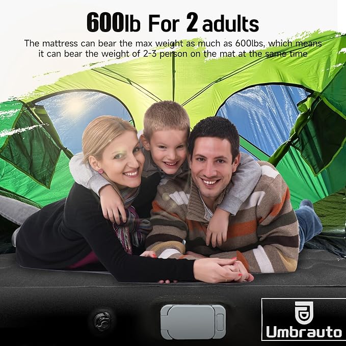 Umbrauto Truck Bed Air Mattress with Built in Pump for 5.5-5.8ft Short Beds, Upgraded Peach-Skin Surface Inflatable Airbed for Truck Tents, Camping, and Travel