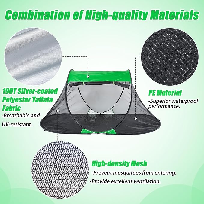 1 Person Pop-up Mosquito Tent for Camping - Breathable & Fine Mesh Camping Bug Screen Net with Carry Bag, 6ft Instant Portable Screen Tent for Teenagers Girl Boy Summer Scout Camp