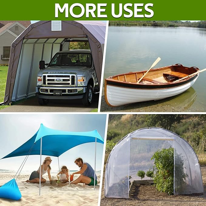 6 PCS 15.3 Inch Ground Anchors Heavy Duty for High Winds Screw in Earth Anchor Swing Set Spiral Auger Stakes Suitable for Tent Trampoline Tree Garden Fence Sheds Swingset, Easy Use with Drill