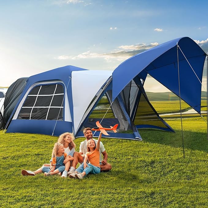 SUV Tent Attachment for Camping, Car Tents for SUV Tailgate Tents with Screen Room & Awning,Easy Set Up Car Camping Pop Up Tent