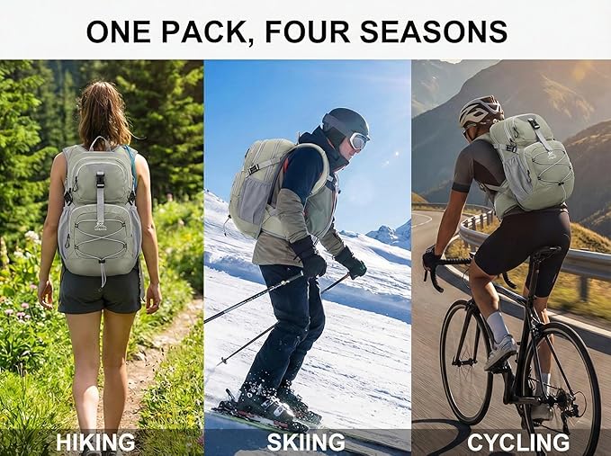 Hydration Backpack with 2L Bladder – Thermal Insulated Water Pack for Hiking, Skiing, Running – Lightweight Daypack for Men & Women, Soft-Lined Sunglasses Pocket & Large Waist Pockets