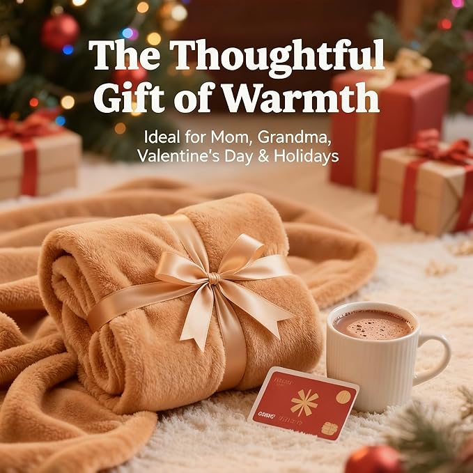 SNZ Cozy Wearable Blanket for Women & Men - 60"x33" Fleece Poncho, Warm Office Chair Lap Blanket, Travel, Camping & Home Wrap - Comfy Poncho Throw - Gift for Mom, Elderly