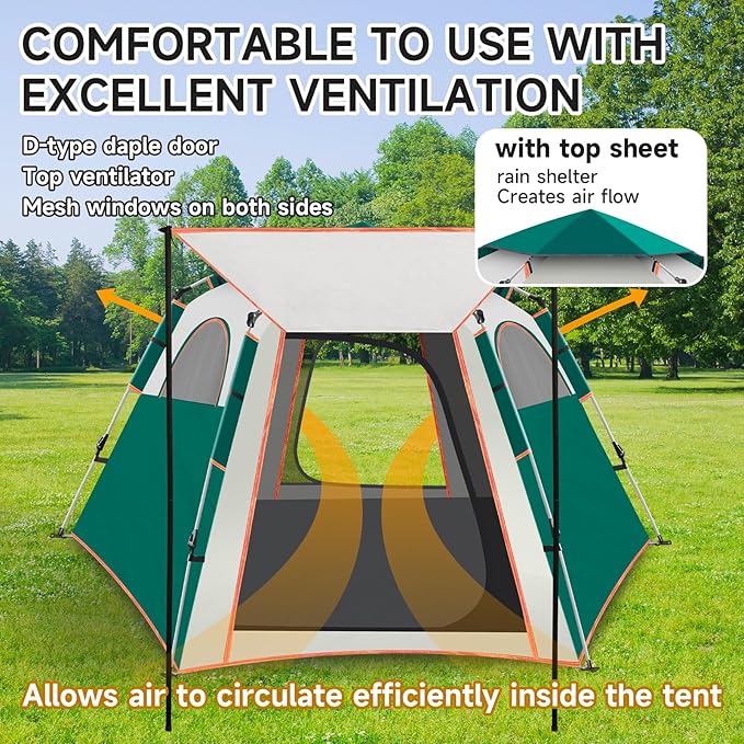 SAN LIKE Camping Tent 2/3/4 Person Instant Easy Pop Up Tents for Camping Lightweight Backpacking Tent Automatic Family Easy Set Up Tent,Portable Dome Tent for Camping Hiking Traveling