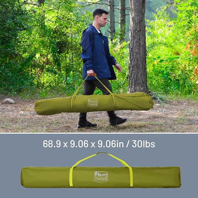 TIMBER RIDGE Camping Tent, 4 Person Instant Pop Up Hub Tent with 8 Windows, Easy 60 Second Setup, Weather Resistant Family Cabin Tents with Rain Fly for Camping, Hiking, Outdoor Travel