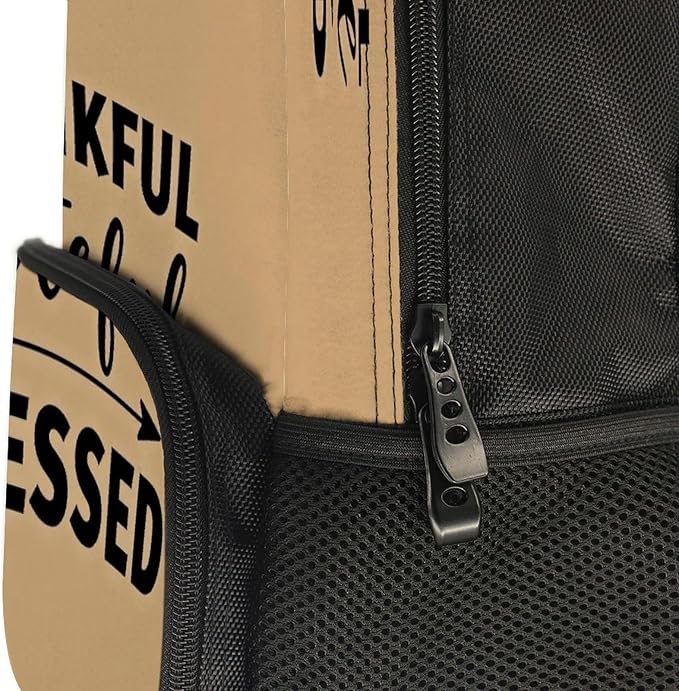 Men Women Polyester Thankful Grateful Blessed Daypack Bookbag Big Capacity Shoulder Bag With Padded Straps for Climbing Travel Walking Cycling