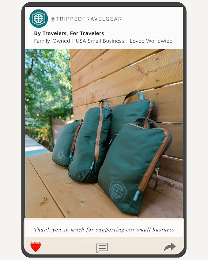 Compression Packing Cubes Set for Carryon Suitcases- Lightweight, Durable Clothes Organizer
