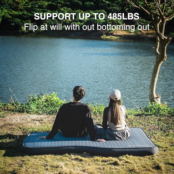 3.7 inch Foam Mattress for Tesla Model Y/Model 3, Camping Air Mattress with Foam, Fast Inflate and Deflate with Pump Sack, Sleeping Pad for Road Trip, Job Shifts, Nap, Camping