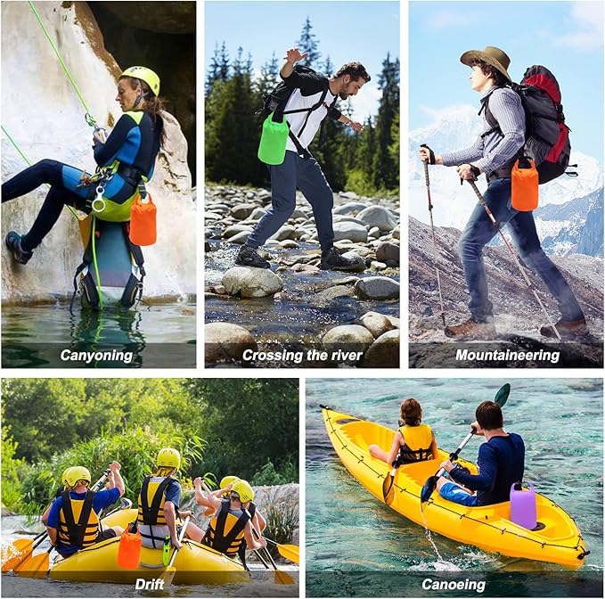 R2Depot Waterproof Dry Bag, 5L/10L/20L/40L/70L Dry Storage Bag for Kayaking, Gym, Hiking, Swimming (Blue, 20L)