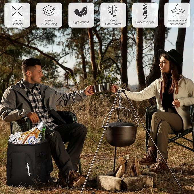 Capolo Cooler Backpack for Men Women Insulated Backpack Cooler Leak Proof Thermal Bag Beverage Soft Cooler Bag Lunch Backpack for Camping 30/45 Cans