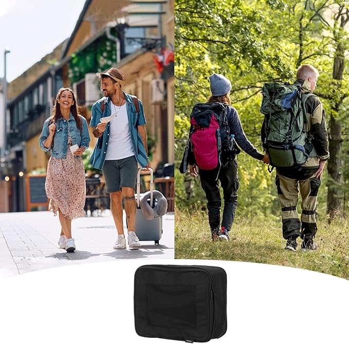 HARFINGTON Compression Packing Cube for Suitcases 26x23x13cm Lightweight Luggage Organizers Bag Travel Essentials Compression Bags for Carry on Suitcases, Black