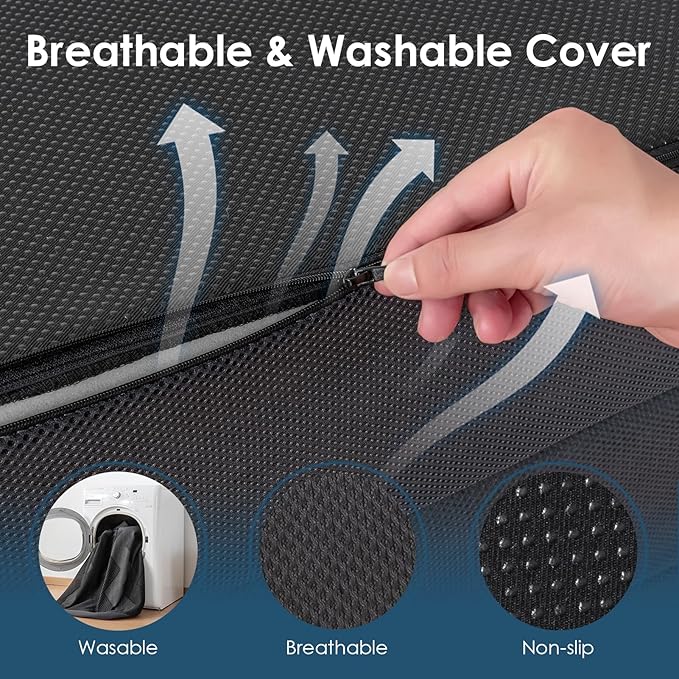 INGEROOM Foldable Mattress Full - Memory Foam 4 inch Trifold Mattress for Camping, with Portable Handle, Non-Slip Folding Floor Bed Sofa for Guest Travel Yoga, Washable Breathable Cover