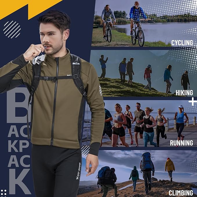 Hydration Backpack with 2L TPU Water Bladder, Lightweight Hiking Water Backpack, Running Hydration Pack for Cycling Climbing Camping Rave, Hydropack for Men Women