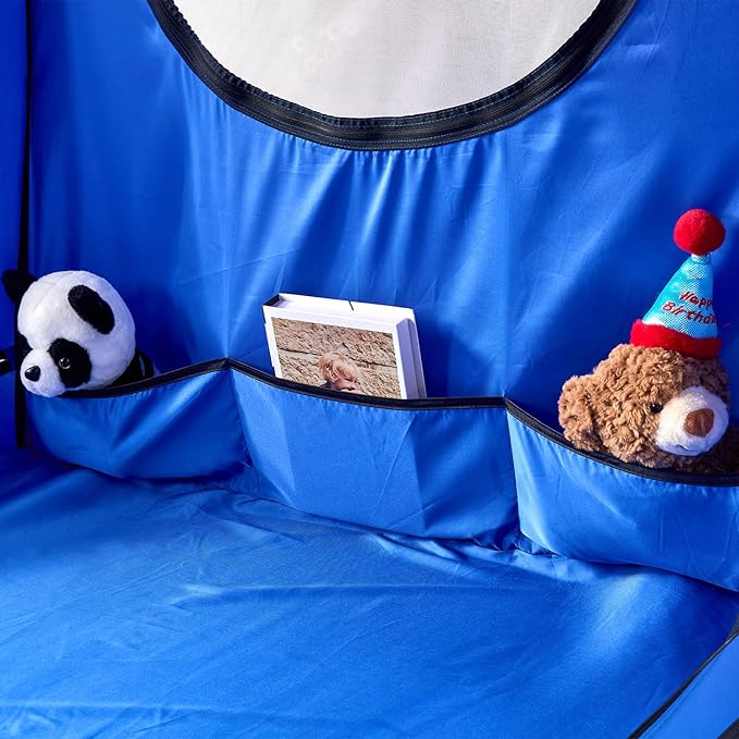 Privacy Sleep Indoor Bed Tent for Adults Kids, Portable Blackout 90% Canopy Tents with 3 Doors Breathable Mesh Windows