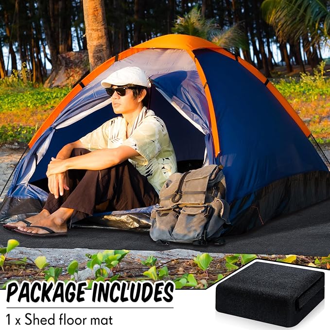 Tinideya 6.5 x 4.9 ft Outdoor Storage Shed Floor Mat Waterproof, Non Slip & Washable Camping Tent Carpet for Outdoor Camping, Lawn Supplies Storage(Storage Shed Not Included)