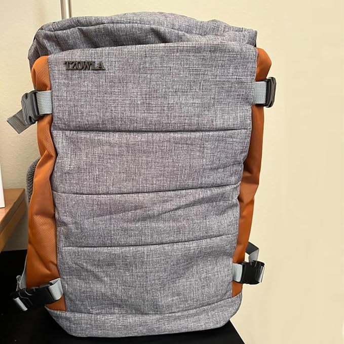 Tzowla 40L Expandable Travel Laptop Backpack for Men Women Carry on Flight Approved,Large Capacity Anti Theft Backpacks with Giant Tumbler Holder Pocket,Personal Item Bag Fit 17.3" Computer(Grey