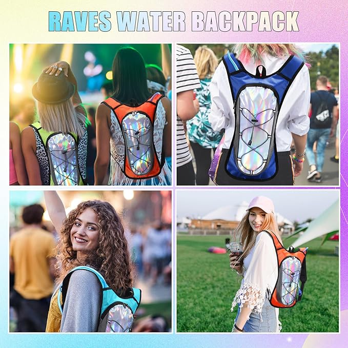 Chunful 4 Water Backpack Running Hydration Pack with 2L Hiking Water Bladder Pack for Musical Festival Essential Women Men Running Cycling Climbing Hiking, 4 Color