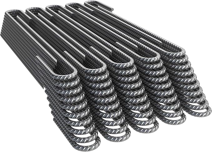 Heavy Duty Ground Stakes, 16 Inch J Hook Stakes, 10 Pack, 5/16 Inch Diameter, Carbon Steel Tent Stakes for Chain Link Fence, Trampoline, Lawn Decorations (J-Shape-Black, J-16 * 5/16"-16PCS)