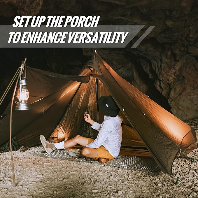 OneTigris Tetra Ultralight Tent, Upgraded, 1-2 Person, Waterproof, 3 Season, Ideal for Camping Hiking Trekking Backpacking Bushcraft