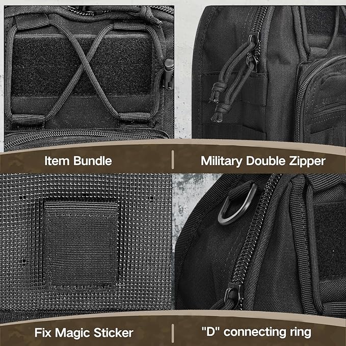 Tactical Shoulder Sling Bag Small Outdoor Chest Pack Backpack for Men Traveling, Trekking, Camping, Sling Backpack