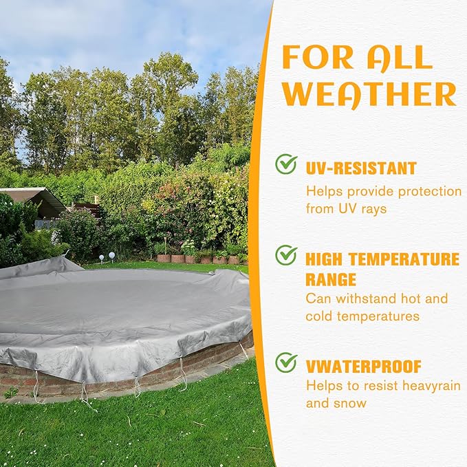 Tarps Heavy Duty Waterproof 12x30FT, 12 Mil Silver Heavy Duty Tarps with Grommets Reinforced Edges, UV Resistant, Tear&Fade Resistant, Large Covers for Camping Patio Roof Boat Outdoors