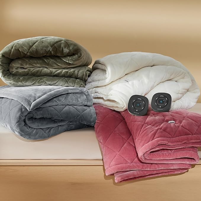 Bedsure Electric Blanket King Size - Dual Control Heated Weighted Blanket King with 10 Heat Settings, Fast Heating with 10 Time Settings (100x90 inches, Formal Gray)