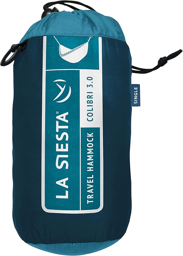LA SIESTA® Colibri 3.0 Outdoor Hammock & Tree Straps - Camping Hammock for Outside, Breathable Nylon Tree Hammock One Person - River
