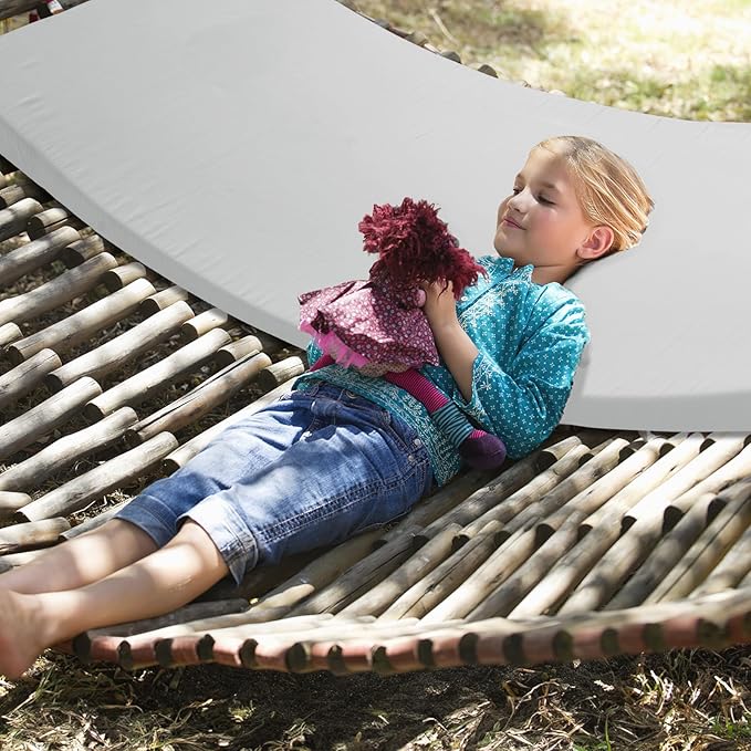 CYMULA Camping Cot Mattress 2in Memory Foam Sleeping Pad,Soft Warm Non-Slip Camping Mattress Topper with Retaining for Adults,Portable Roll up Pad for Travel(75 x30)(only Mattress)