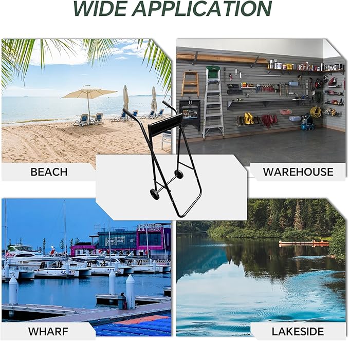 Outboard Boat Motor Stand,165LB Load Outboard Motor Carrier Multi Purposed Portable Boat Motor Engine Trolley for Repair,Maintenance,Storage