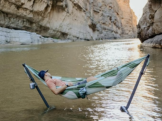 KAMMOK: Roo Double Hammock | Made from Strong & 100% Recycled Water Resistant Ripstop Fabric | Comfortable, Packable, Lightweight (Lifetime Adventure Grade Warranty), Sunflower Gold