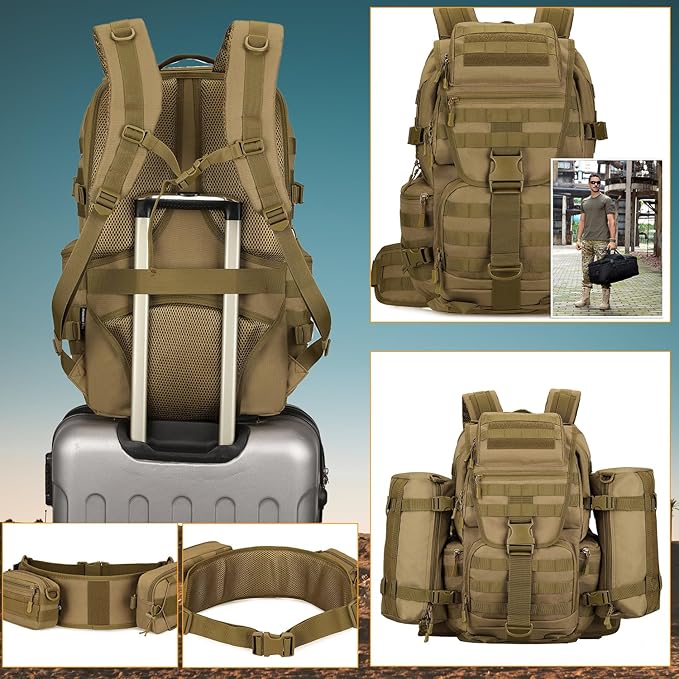 50L Military Tactical Backpack Hiking Waterproof Backpack Large Military Pack 3 Day Assault Pack Molle Bag Rucksack
