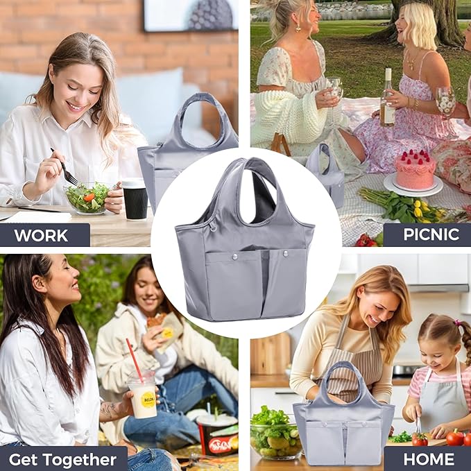 Lunch Bag for Women Fresh Keep Reusable Lunch Tote Bags Lunch Box with Storage Pocket Food Lunch Containers High Capacity Lunch Purse for Work, Office, Picnic, Travel