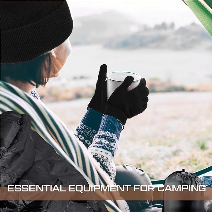 Tranqun 30 Pcs Cotton Liner Camping Sleeping Bags for Adult with Winter Beanies Gloves Sleeping Bag Waterproof Warm Lightweight for Backpacking Camping Indoor Outdoor Homeless