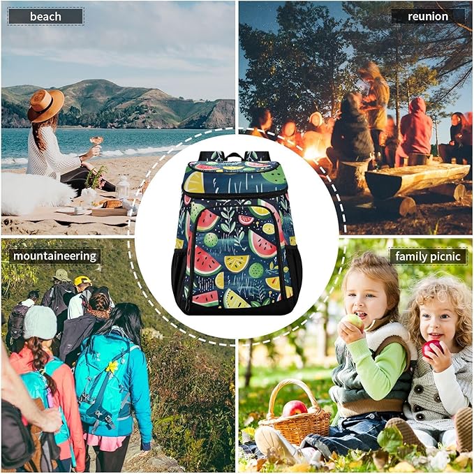 YETTASBIN Leakproof 36 Cans Cooler Backpack for Men Women - Watermelom Insulated Backpack Cooler Large Capacity Waterproof Lunch Bag for Hiking, Camping, Beach, Fishing, Work