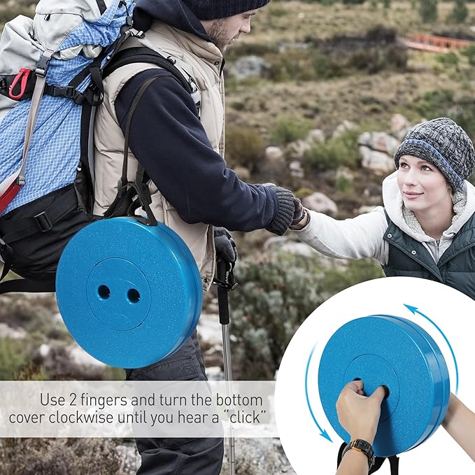 Upgraded Collapsible Stool, Portable Folding Stool with Load Capacity 500lbs for Adults, Sturdy Telescopic Seat for Camping Fishing Hiking BBQ, Blue