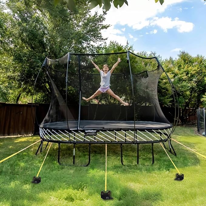 24" Heavy Duty Ground Anchors Screw in, 4 Pack Earth Anchors with Drill Adapter & Brackets, Metal Shed Anchor Kit for Storage Sheds, Mobile Home, Swing Set, Trampoline, Tent, Dog Tie-Out (No Straps)