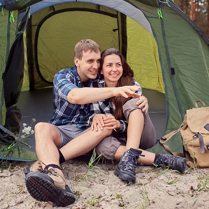 4 Person Easy Pop Up Tent, Waterproof, Automatic Setup,2 Doors-Instant Family Tents for Camping, Hiking & Traveling