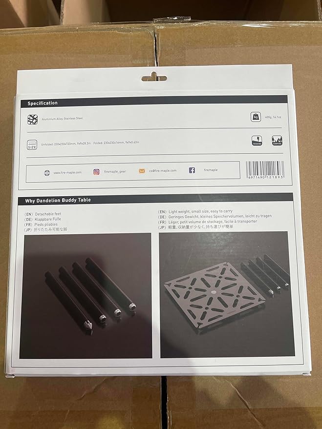 Fire-Maple Portable Tripod Stand Camping Table - Lightweight Aluminium Alloy & Stainless Steel, Detachable Feet, Adjustable Height, Compact Design