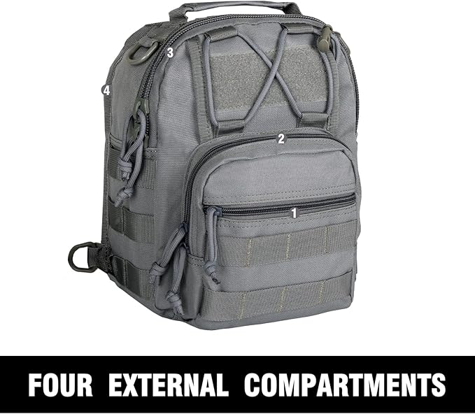 BOMTURN Tactical Backpack-1000D Waterproof Military Backpack/Laser-Cut/CCW Bags Sling Bag Tactical Satchel Shoulder Bag Men