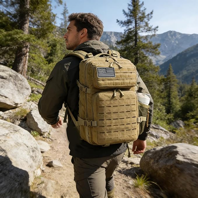 Military Tactical Backpack 45L/25L 3 Day Assault Pack Molle Daypack Hiking Backpack for Men and Women