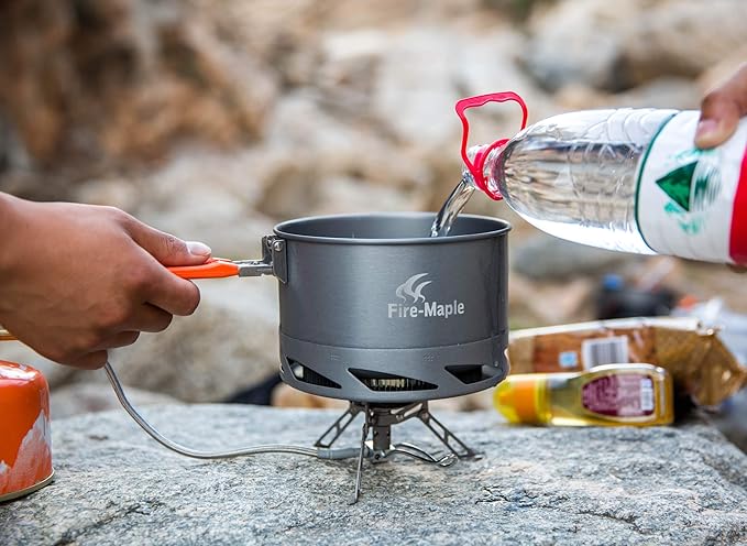 Fire-Maple Feast 1.5L Camping Gear Pot FMC-K2 | Easy to Clean Hard Anodized Aluminum and Stainless Steel | Backpacking Pot Cookware Set and Mess Kit | Camping Essentials & Accessories